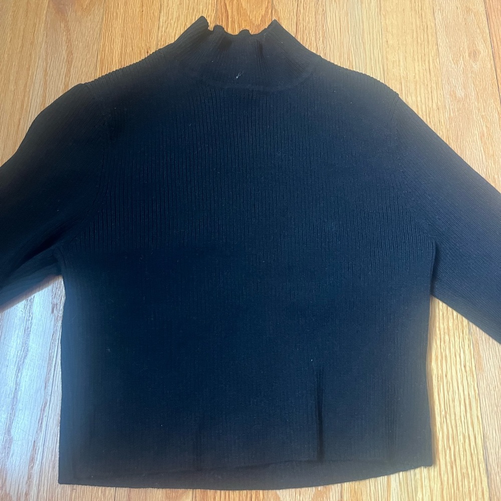 H and M Black Cropped Mock Neck Sweater, NWOT